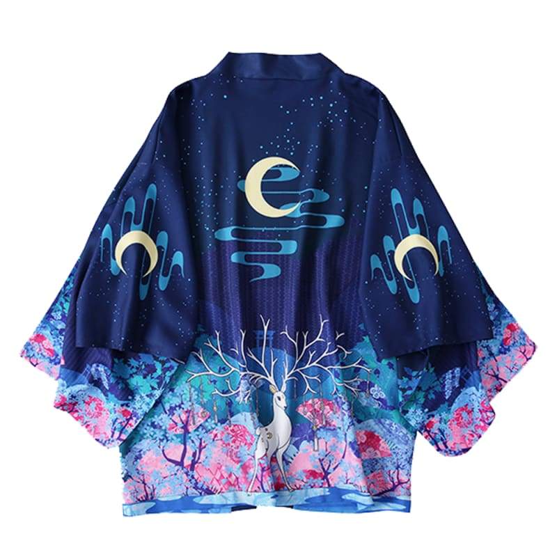 Haori | Reindeer Under The Moon Kimono Cardigan