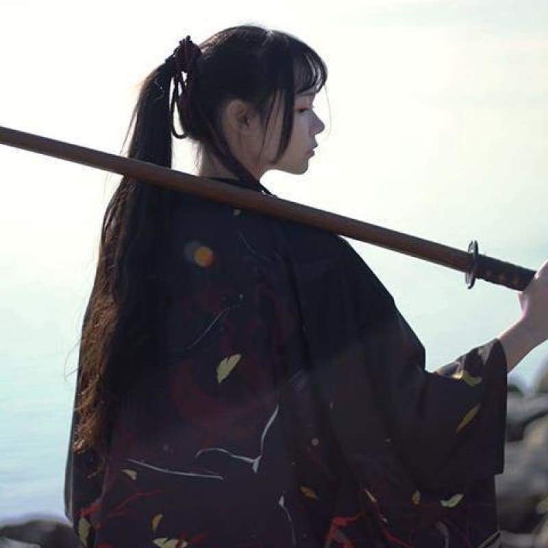 Haori | Reversible Day And Night Crow
