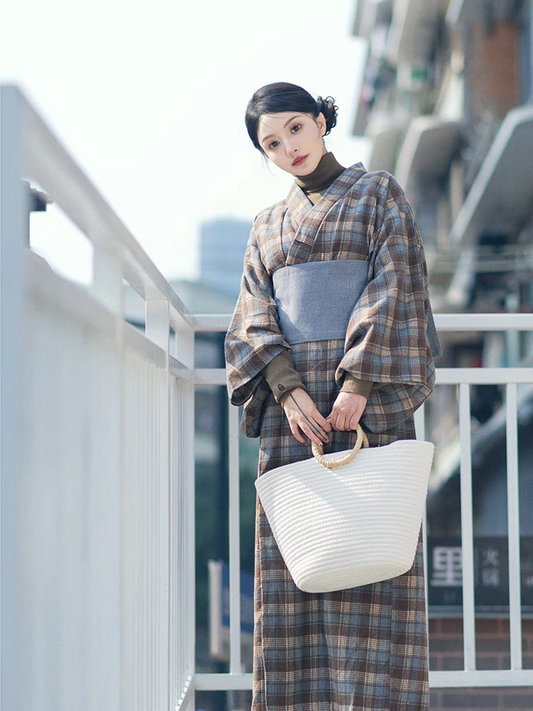 Checkered Women Everyday Yukata